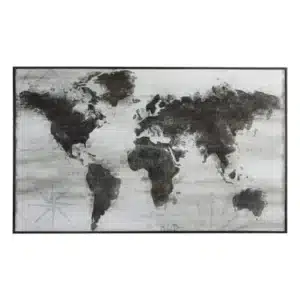 Black & White Map Framed Canvas Wall Art, 61x36