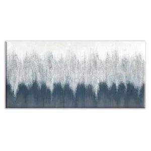 Blue Abstract Beats Textured Canvas Wall Art, 56x28