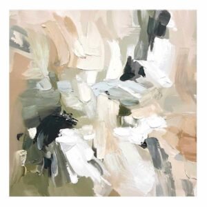 Embellished Neutral Abstract Canvas Wall Art, 40"