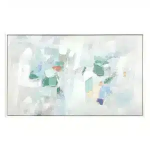 Embellished Soft Blue Abstract Framed Wall Art, 36x60