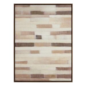 Framed Abstract Brown Brick Canvas Wall Art, 36x48