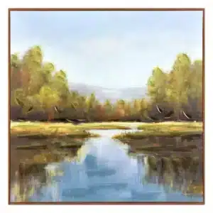 Framed Blue & Green Landscape Canvas Wall Art, 31"