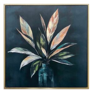 Framed Hand Painted Floral Vase Wall Art, 30"
