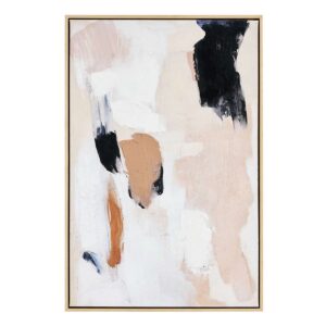 Framed Hand Painted Neutral Abstract Canvas Wall Art, 35x24