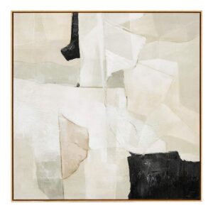 Framed Handpainted Tan Abstract Wall Art, 36"