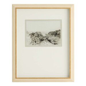 Framed Watercolor Sketch of Cliffs Wall Art, 20x16