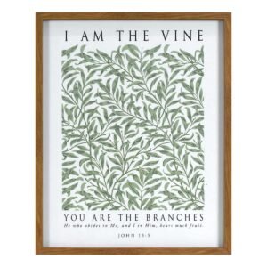 Glass Framed I Am The Vine Wall Art, 16x20