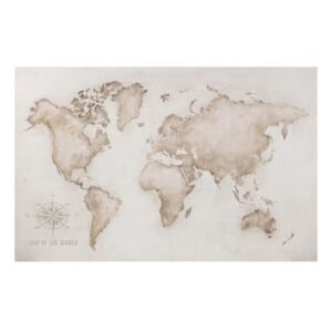 Gold Map Canvas Wall Art, 70x45