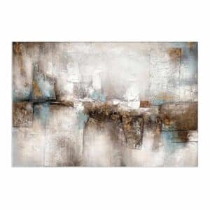 Hand Painted Light Blue Abstract Canvas Wall Art, 40x60
