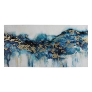 Teal & Gold Canvas Wall Art, 60x30